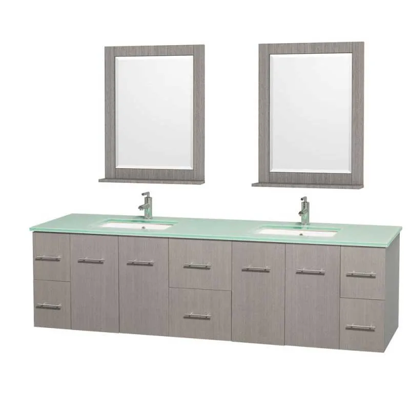 Wyndham Collection Centra 80" Double Bathroom Vanity for Undermount Sinks - Gray Oak WC-WHE009-80-DBL-VAN-GRO-