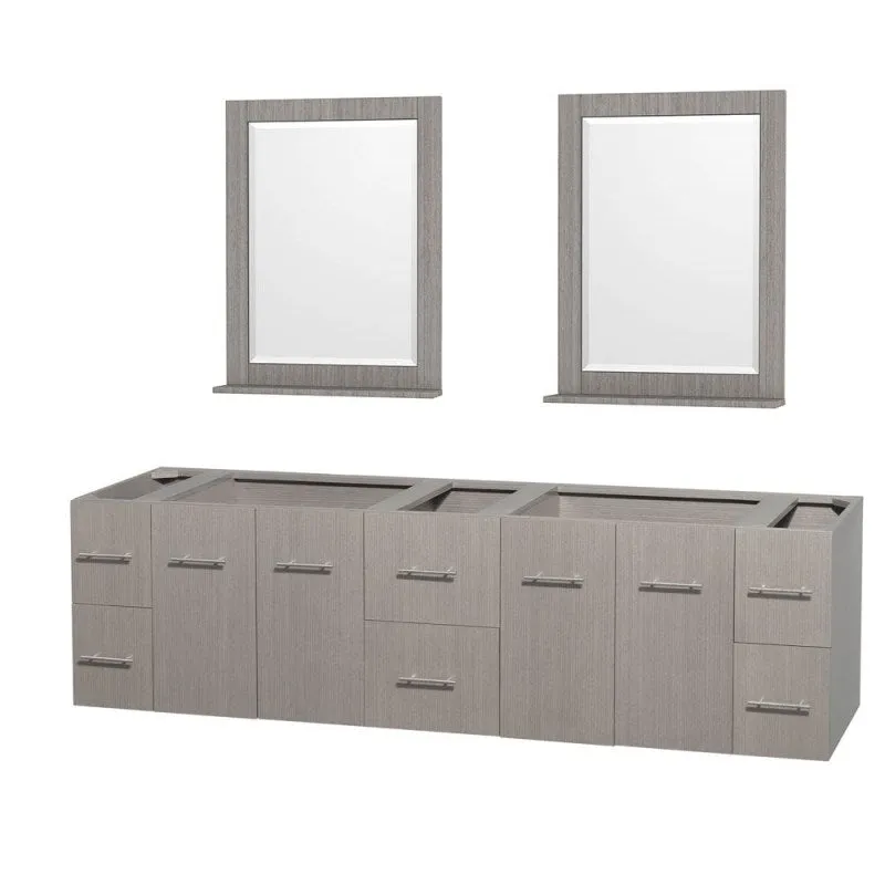 Wyndham Collection Centra 80" Double Bathroom Vanity for Undermount Sinks - Gray Oak WC-WHE009-80-DBL-VAN-GRO-