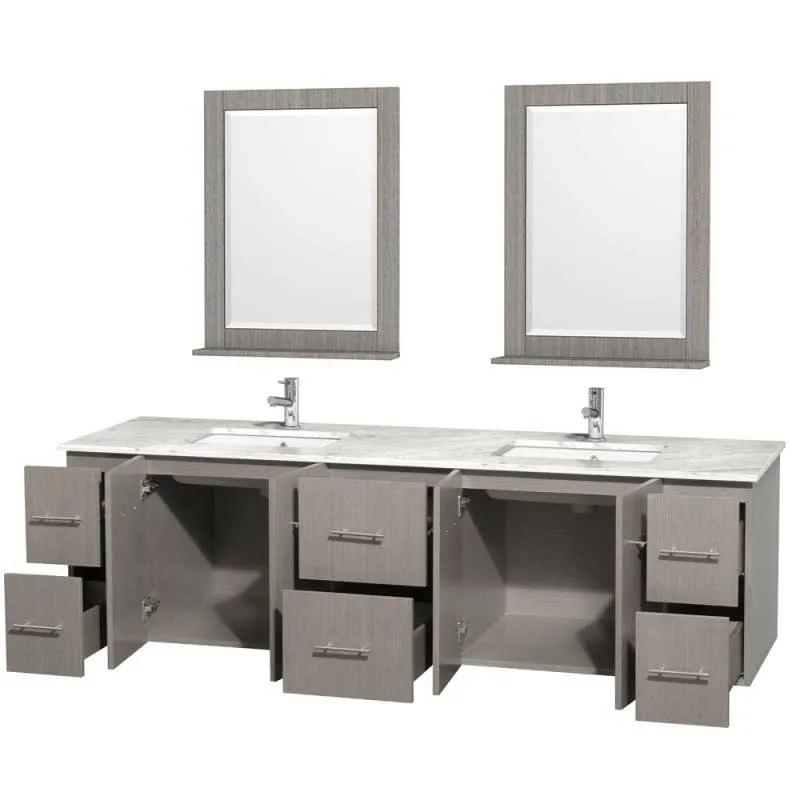 Wyndham Collection Centra 80" Double Bathroom Vanity for Undermount Sinks - Gray Oak WC-WHE009-80-DBL-VAN-GRO-