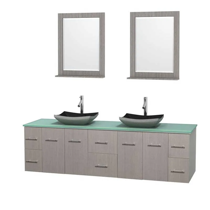 Wyndham Collection Centra 80" Double Bathroom Vanity Set for Vessel Sinks - Gray Oak WC-WHE009-80-DBL-VAN-GRO