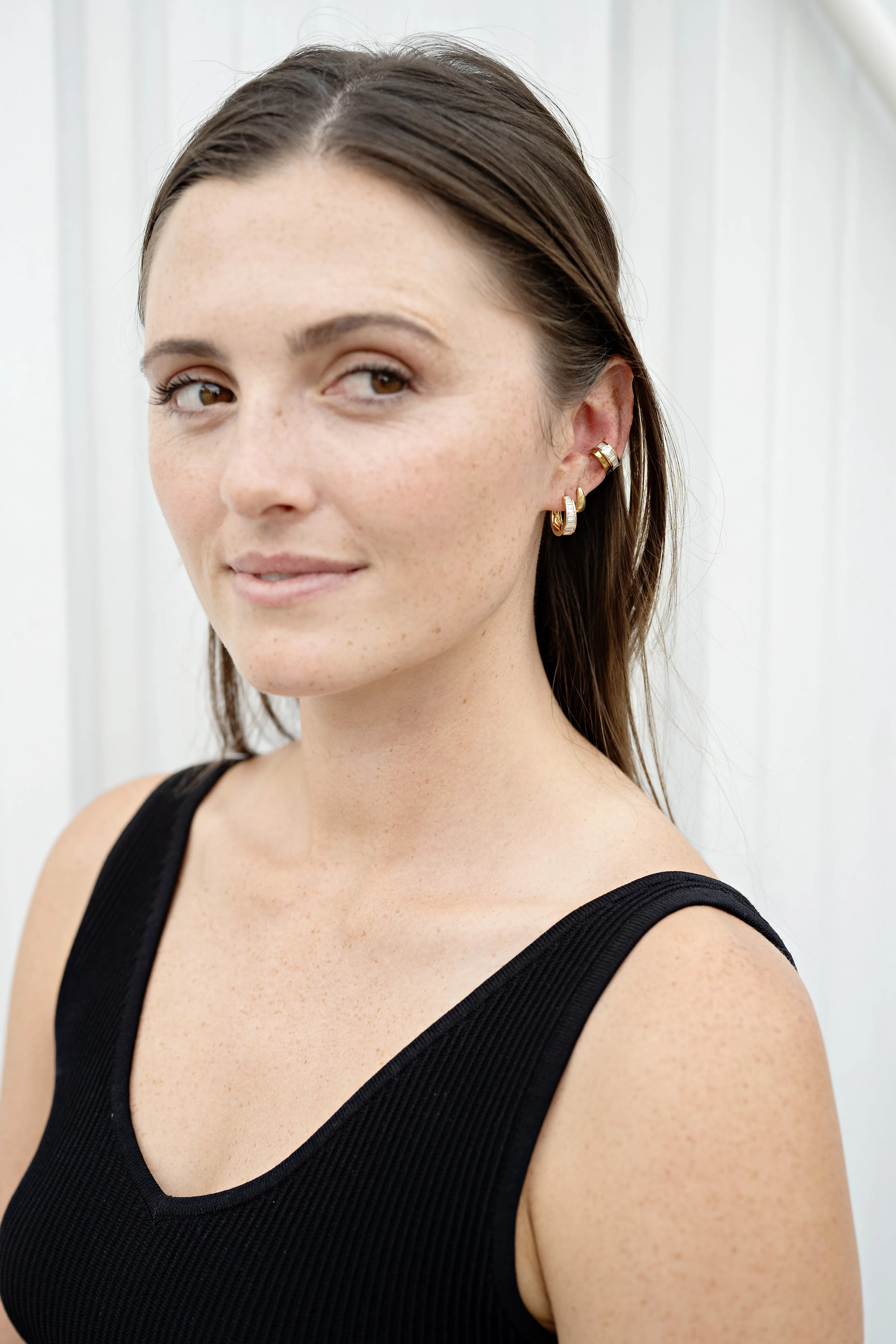 Yellow Gold Diamond Baguette Ear Cuff