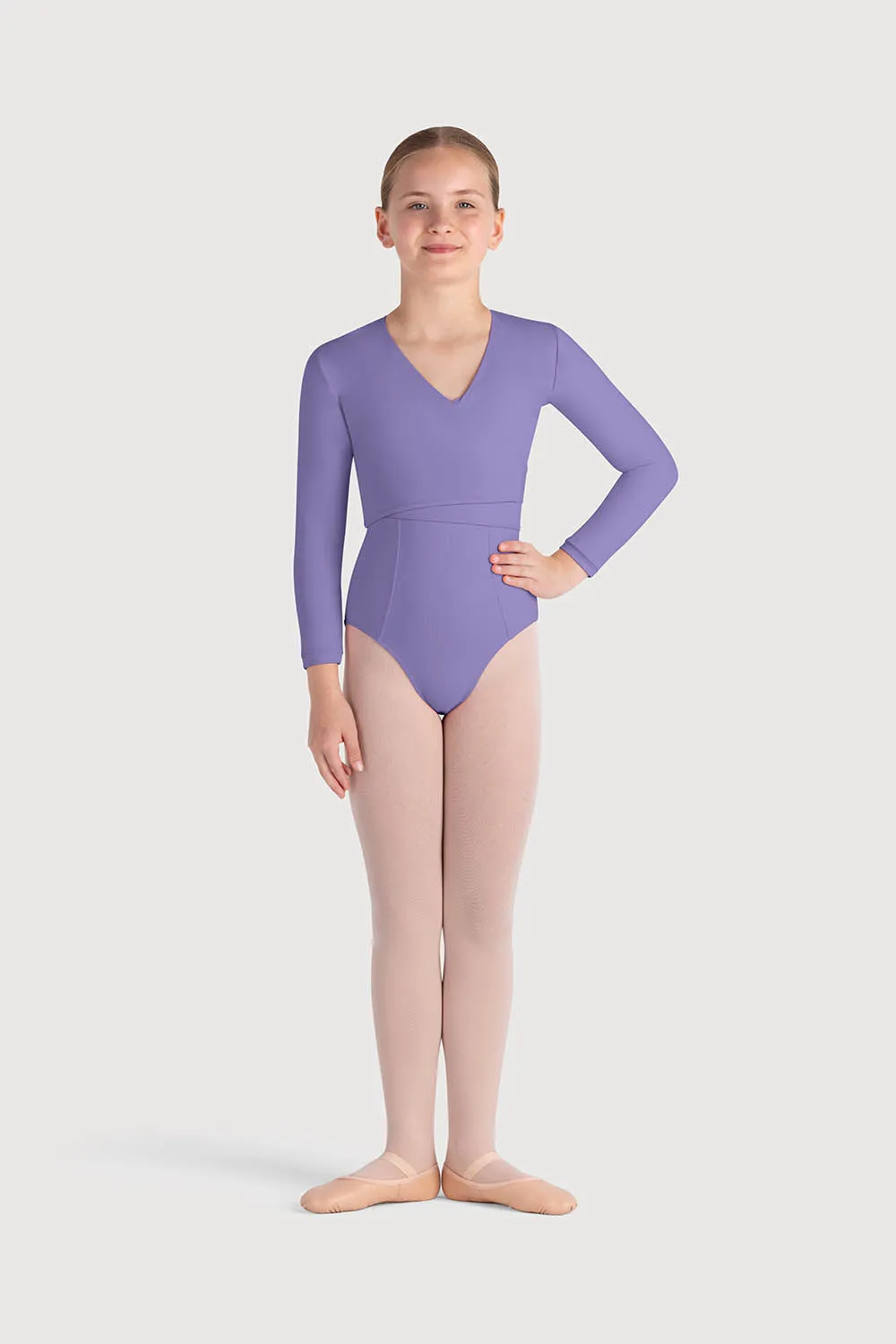 Z0858G - Bloch Overture Crossover Girls Long Sleeve Wrap Top